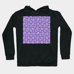 Floral Checker Board - lavender and purple Hoodie